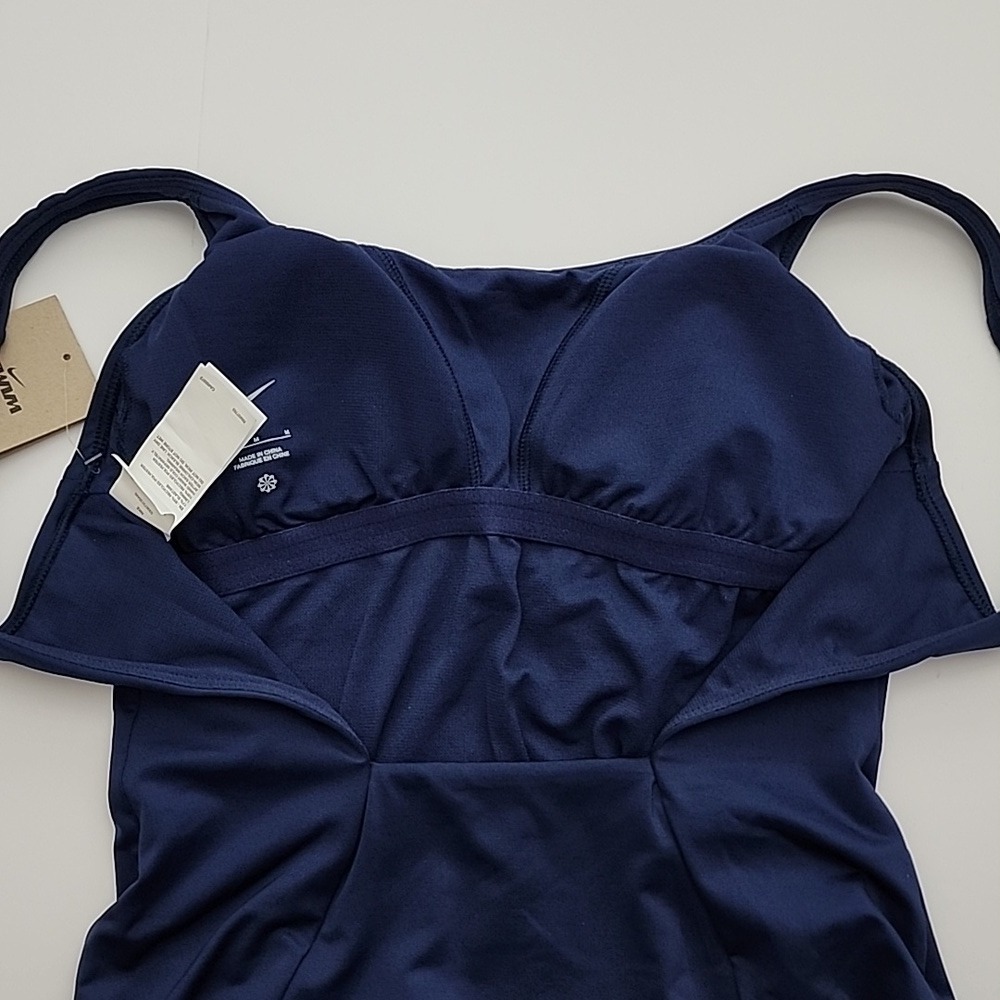 NWT Nike Women's One Piece Scoop Back Performance Swimsuit Navy Medium - Picture 9 of 15